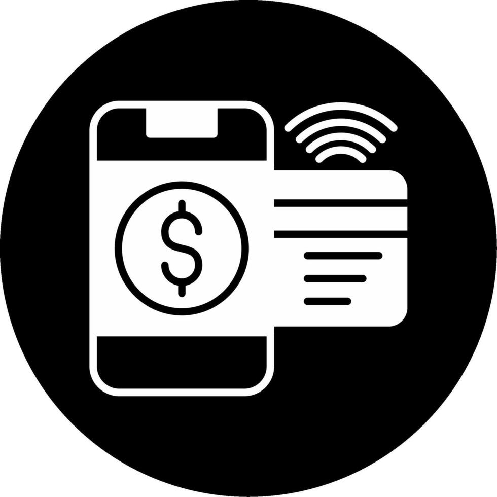 Online Money Transfer Digital Funds Transfer Glyph Circle Inverted vector