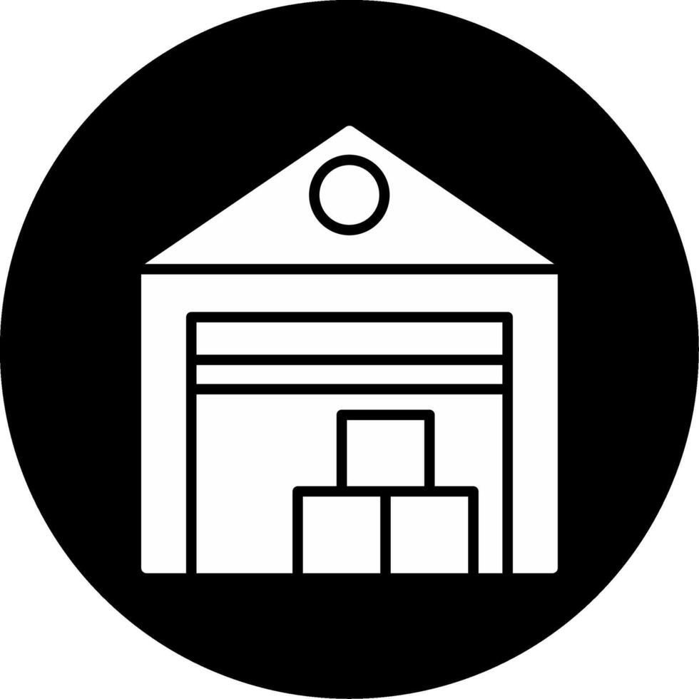 Factory Manufacturing Site Glyph Circle Inverted vector