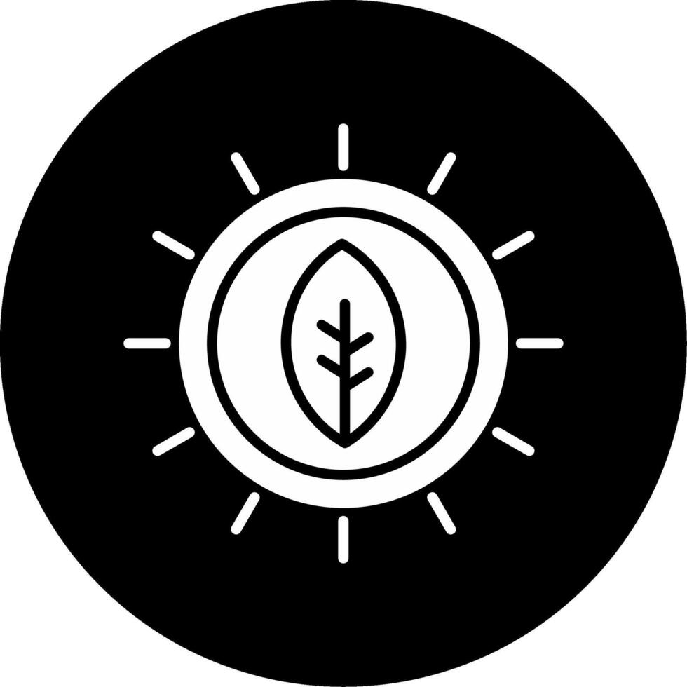 Leaf Green Plant Part Glyph Circle Inverted vector