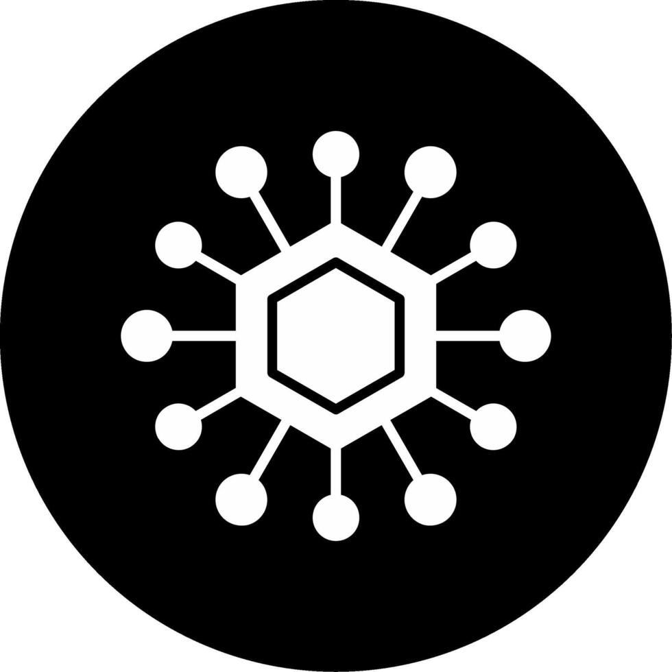 Enzyme Chemical Process Glyph Circle Inverted vector