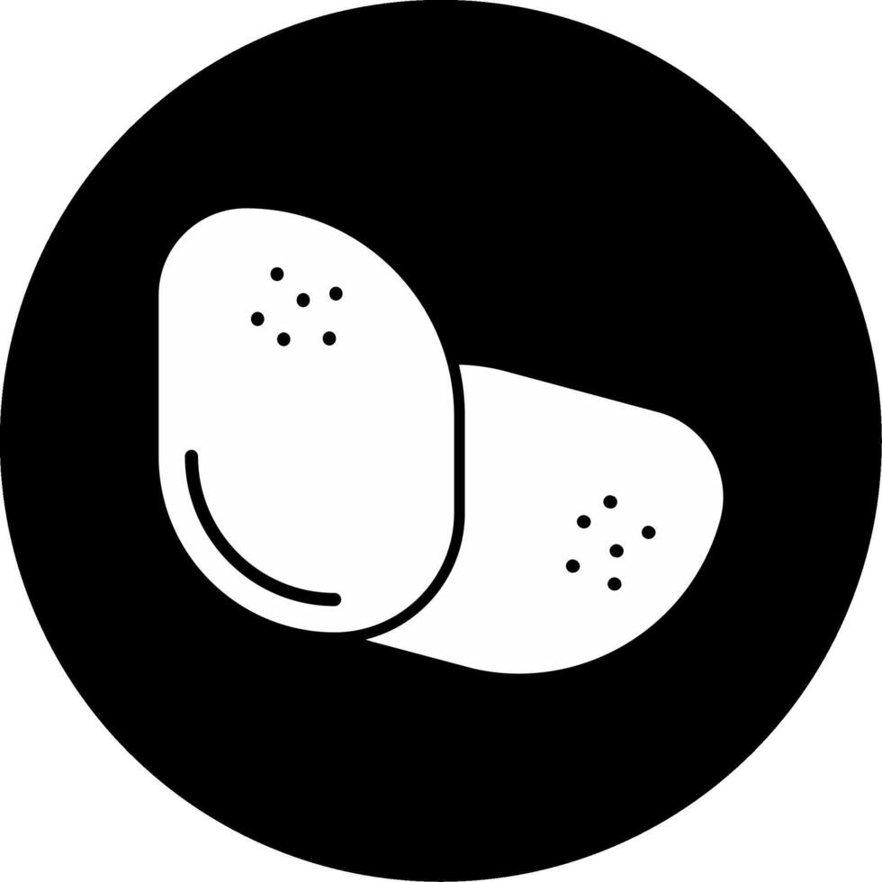 Potatoes Starchy Tubers Glyph Circle Inverted vector