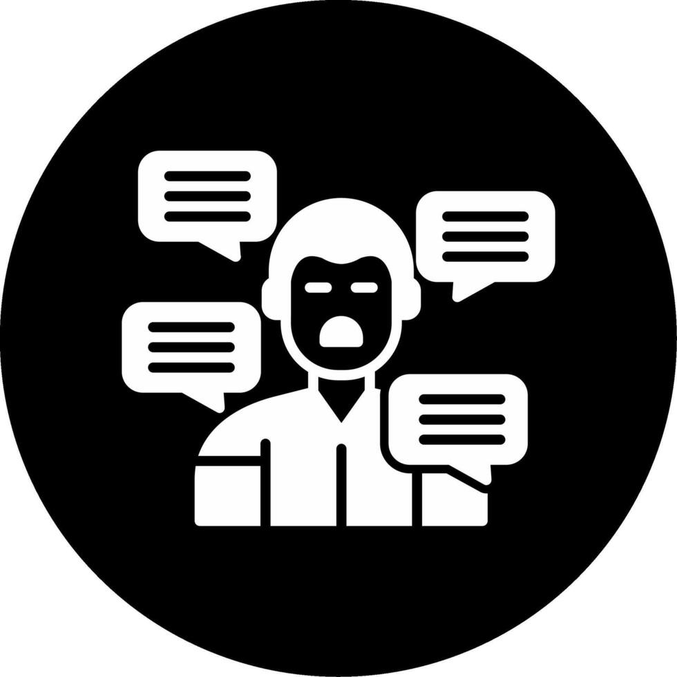 Not Listening Traits Glyph Circle Inverted vector