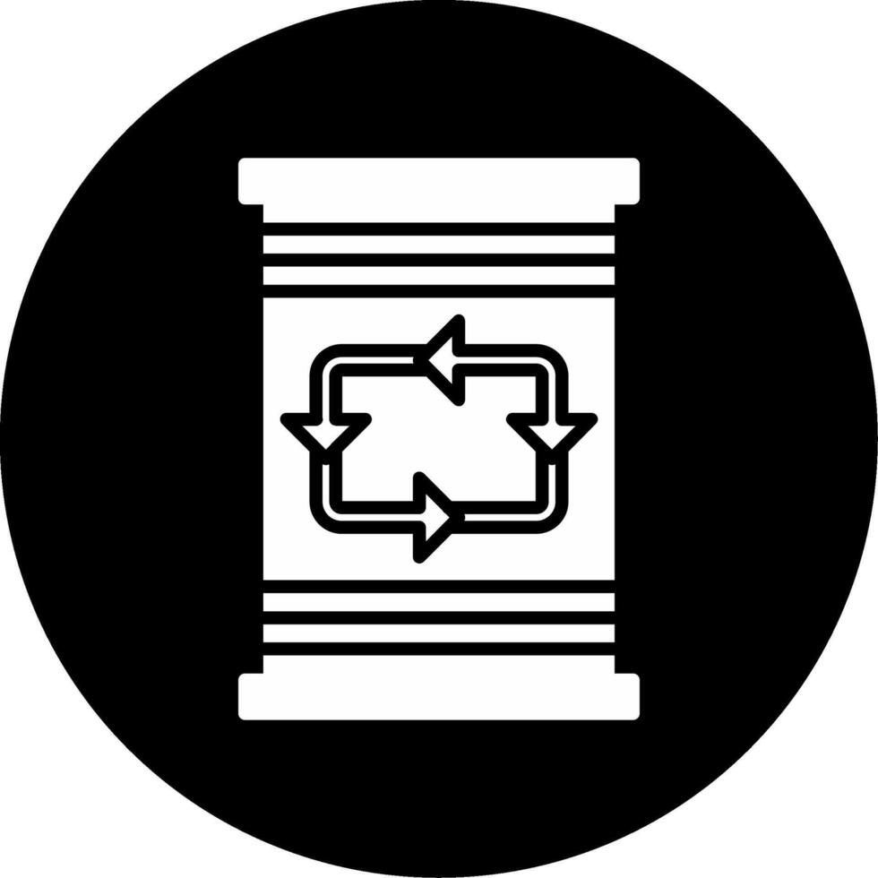Oil Barrel Recycle Oil Waste Glyph Circle Inverted vector