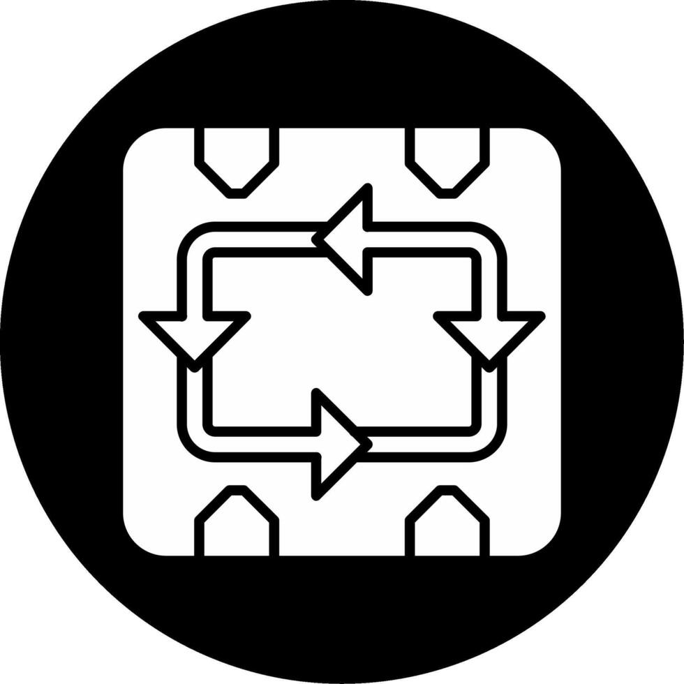 Boxes Recycle Packaging Reuse Glyph Circle Inverted vector