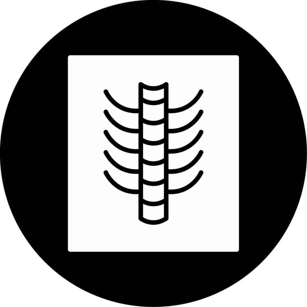 Backbone X Ray Spinal Imaging Glyph Circle Inverted vector