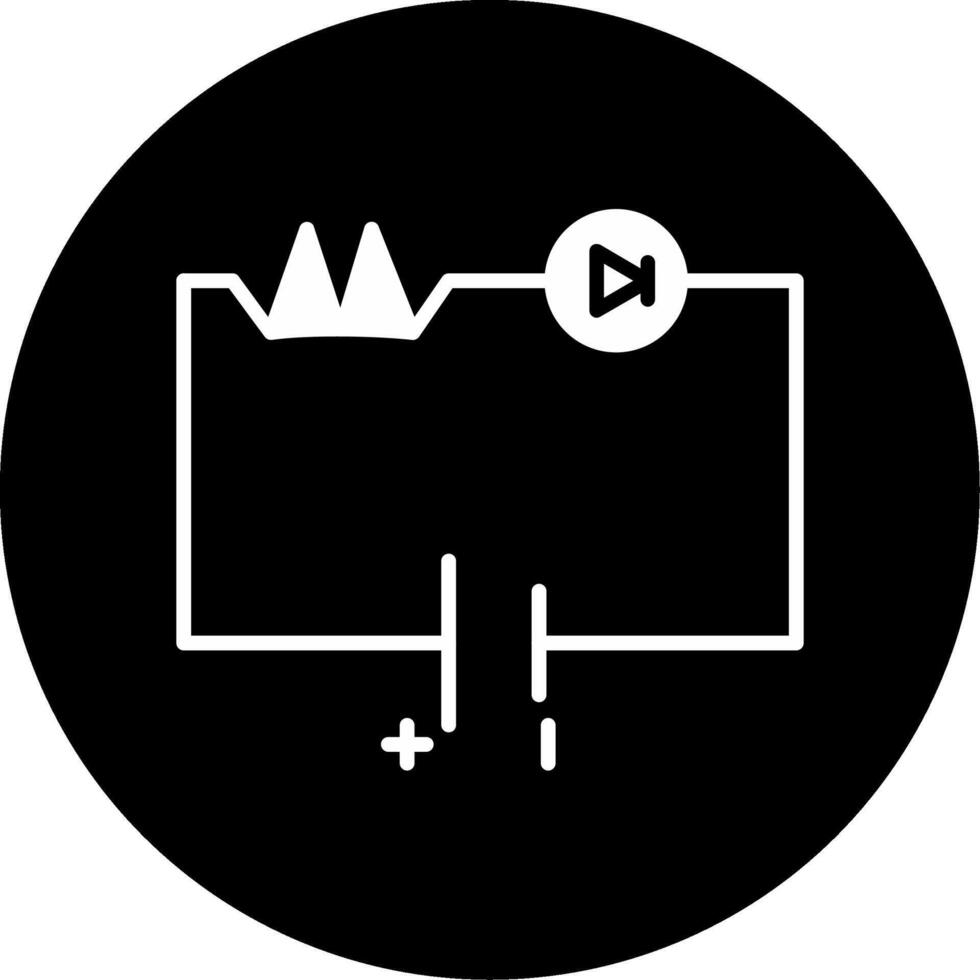 Forward Biased Diode Glyph Circle Inverted vector