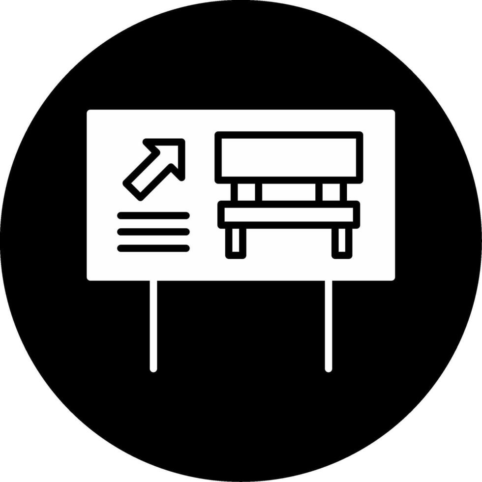 Rest Area Rest Stop Glyph Circle Inverted vector