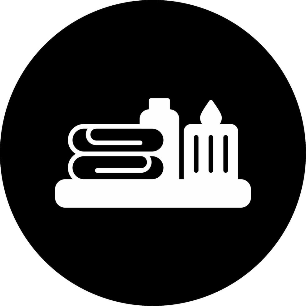 Spa Relaxation Service Glyph Circle Inverted vector