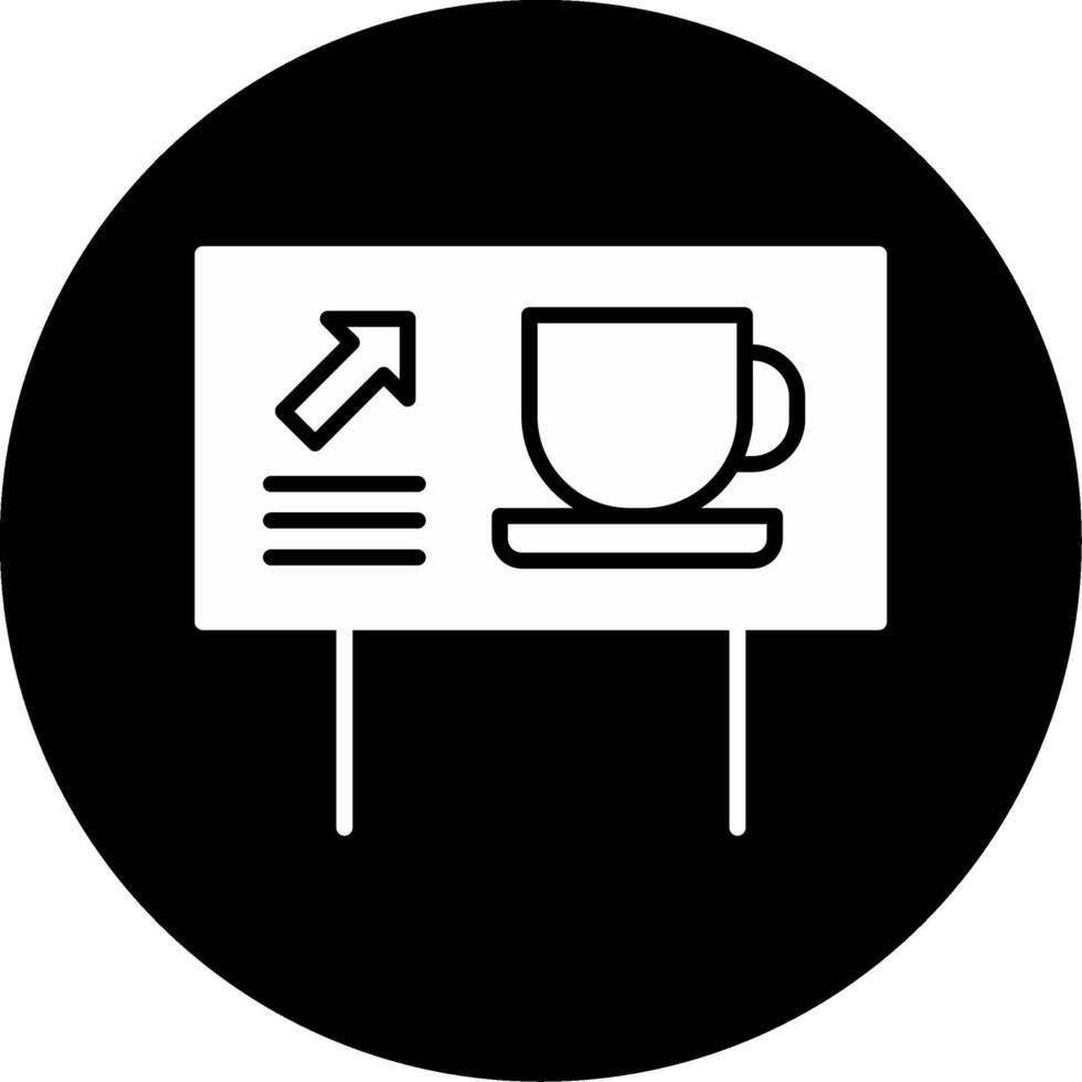 Rest Area Roadside Resting Zone Glyph Circle Inverted vector