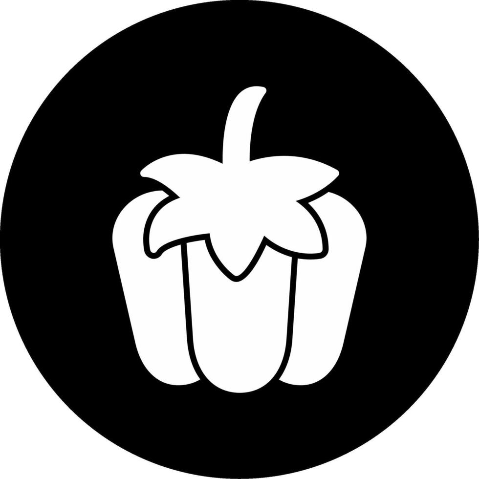 Bell Pepper Colorful Vegetable Glyph Circle Inverted vector