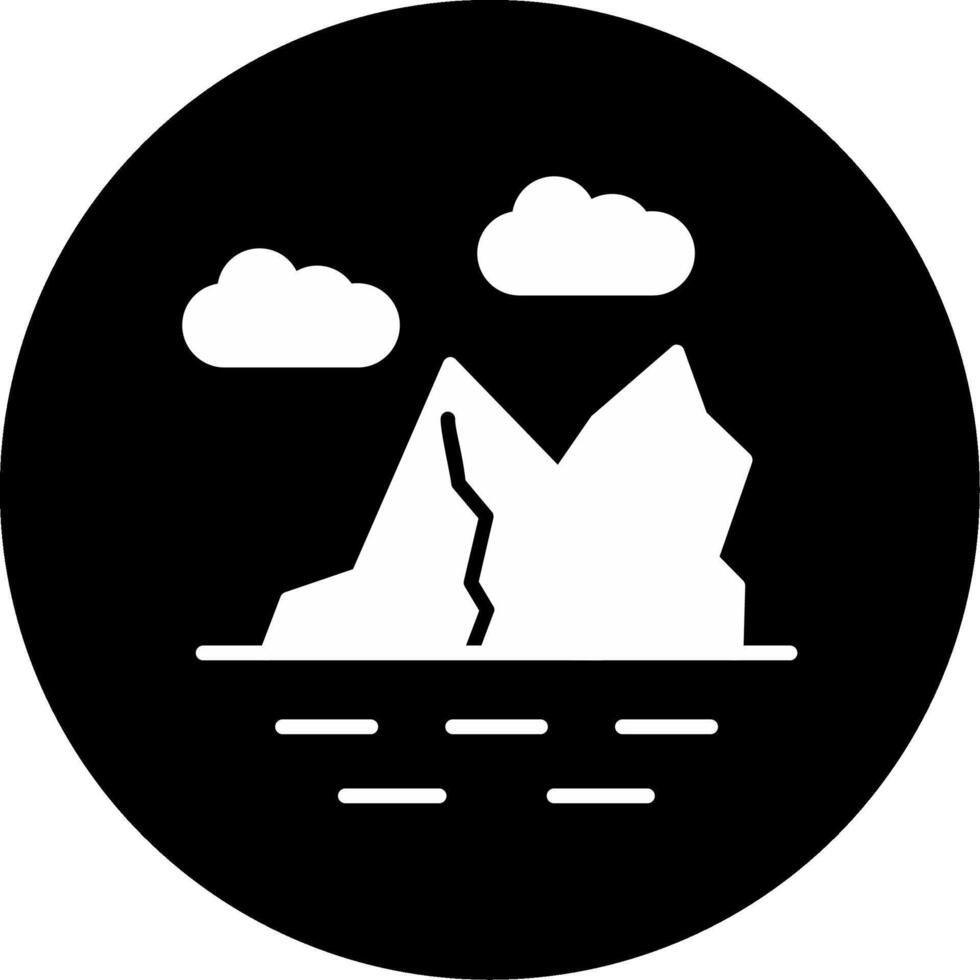 Iceberg Frozen Water Mass Glyph Circle Inverted vector