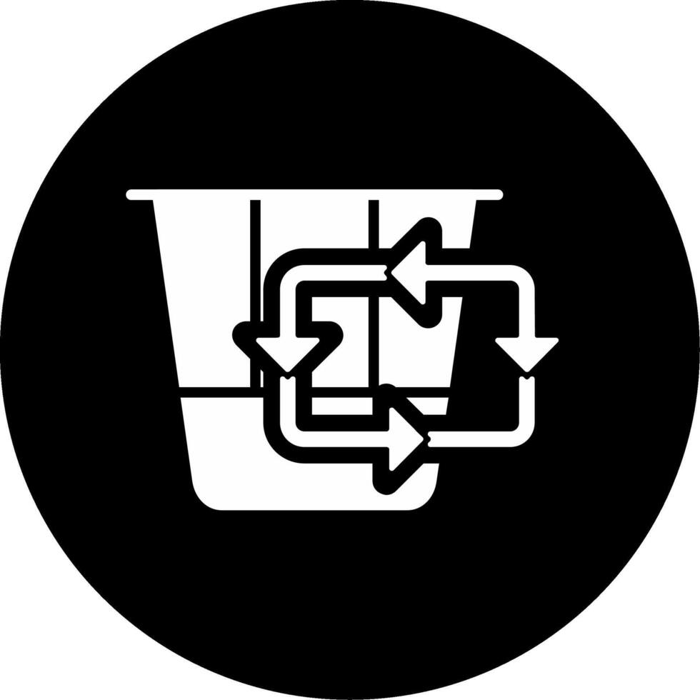 Recycling Waste Management Process Glyph Circle Inverted vector