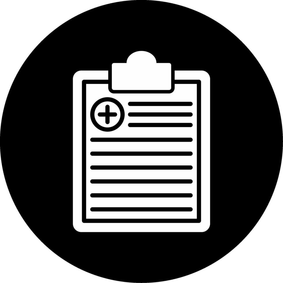 Medical Report Health Summary Glyph Circle Inverted vector