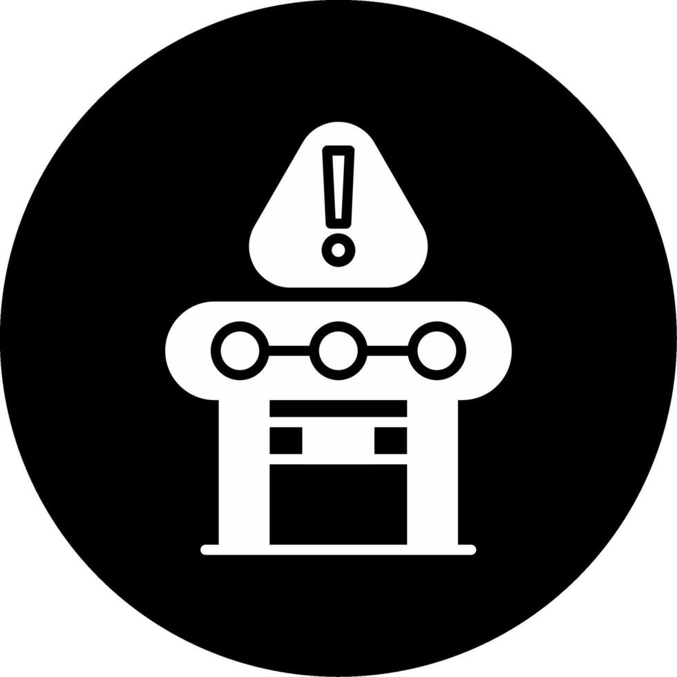 Conveyor Belt Caution Conveyor Safety Glyph Circle Inverted vector