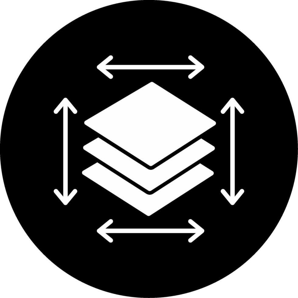 Layered Manufacturing Process Glyph Circle Inverted vector