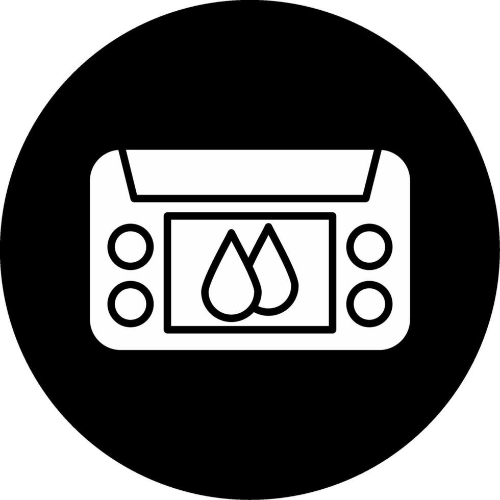 Humidity Sensor Moisture Level Detection Glyph Circle Inverted vector