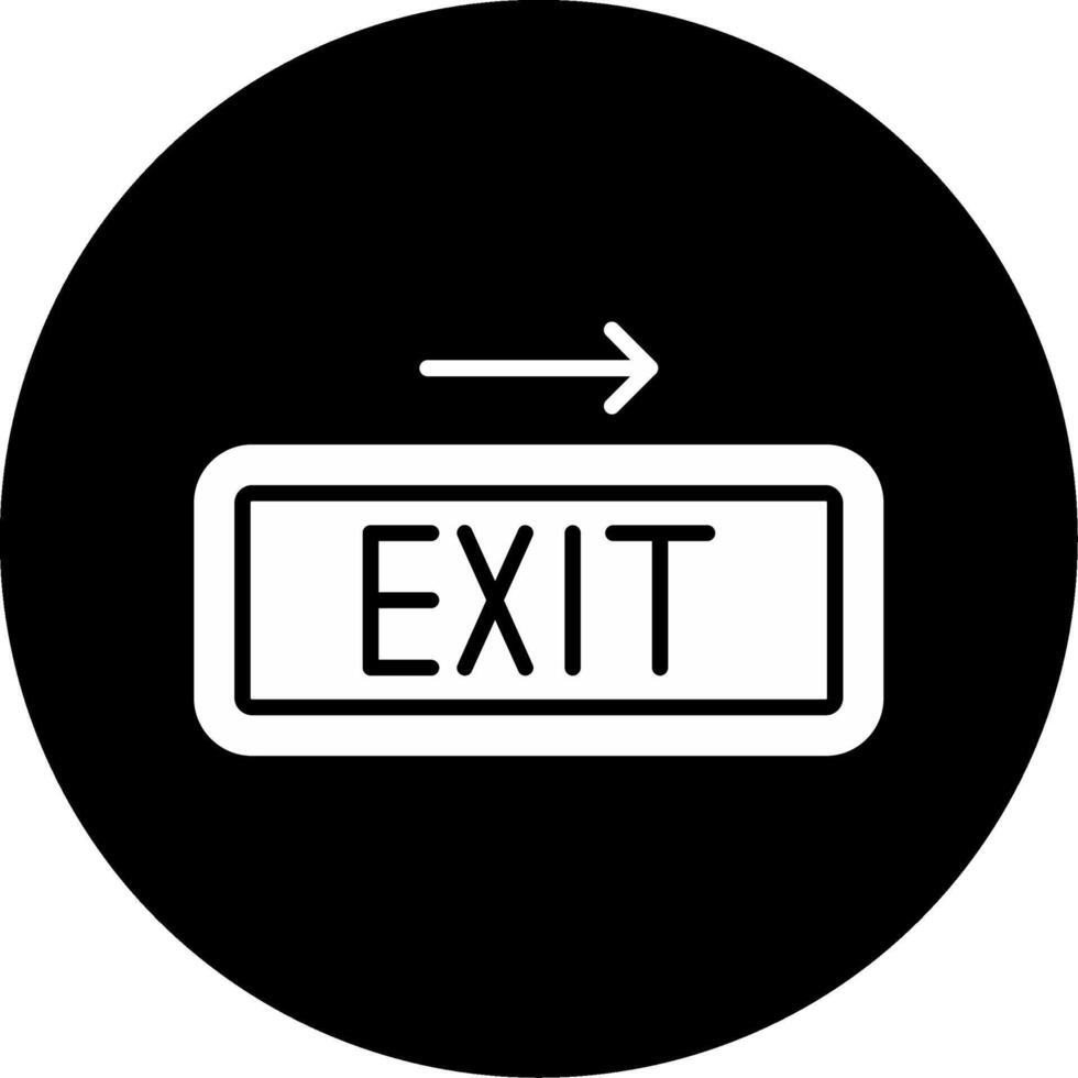 Exit Sign Direction Glyph Circle Inverted vector
