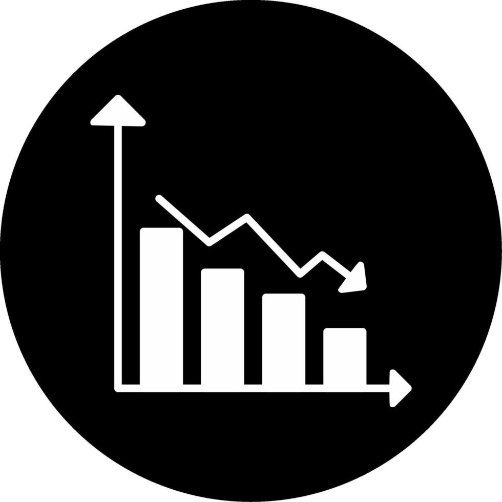 Line Chart Statistical Data Glyph Circle Inverted vector