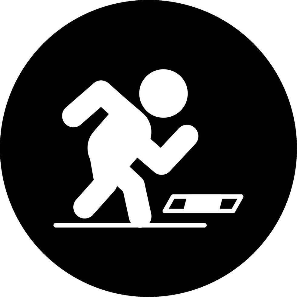 Trip Falling Trip Hazard Glyph Circle Inverted vector
