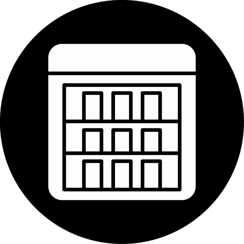 Mini Fridge Small Refrigerator Glyph Circle Inverted vector