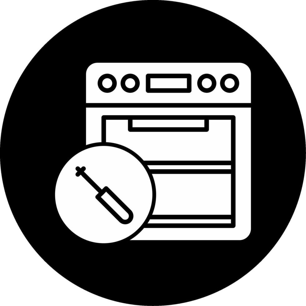 Oven Repair Services Glyph Circle Inverted vector