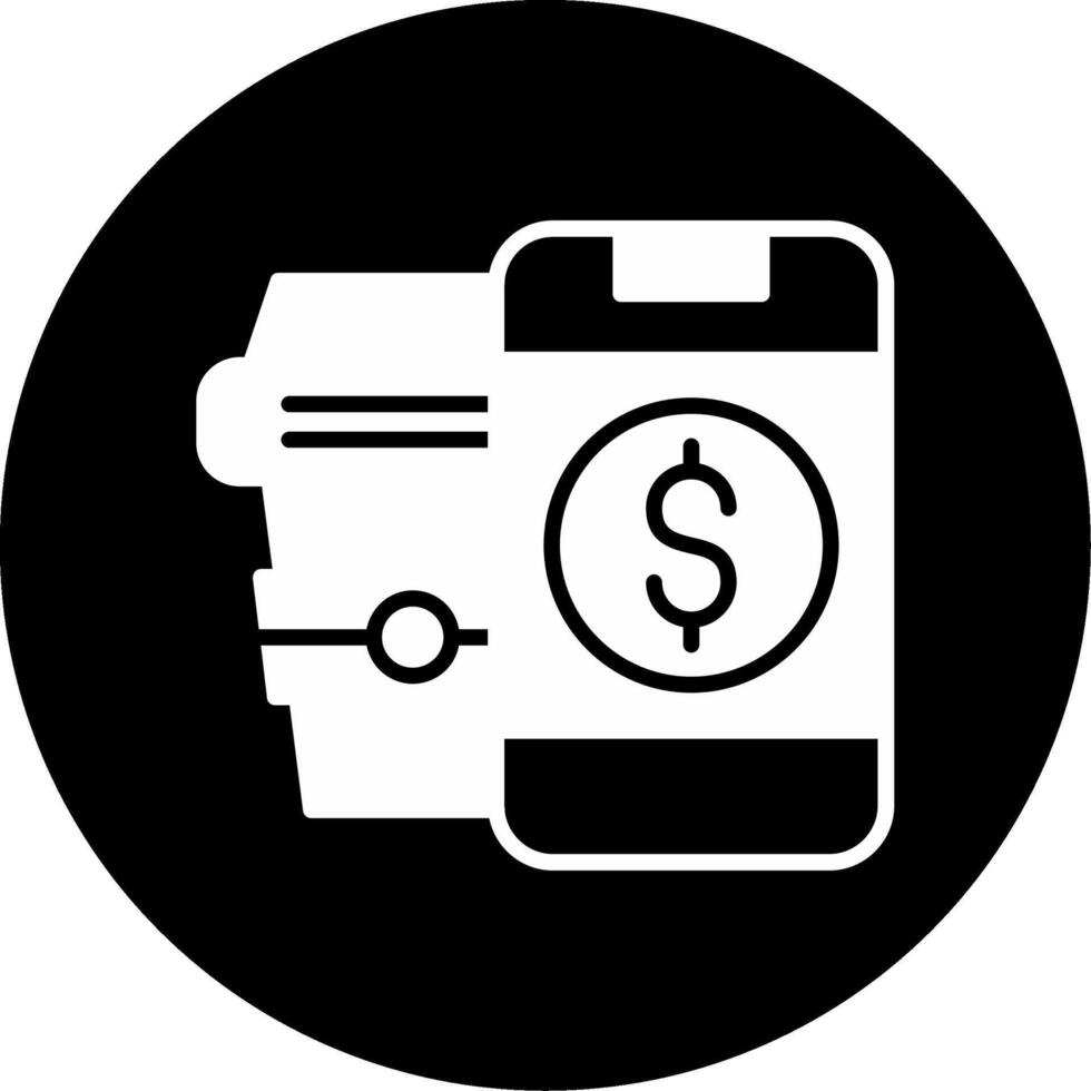 Coffee Payment Coffee Purchase Glyph Circle Inverted vector