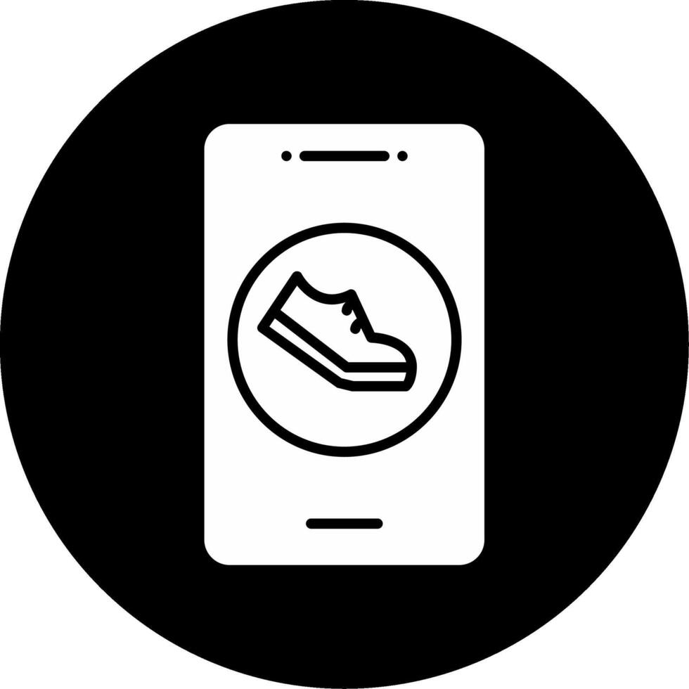 Step Detection Sensor Glyph Circle Inverted vector