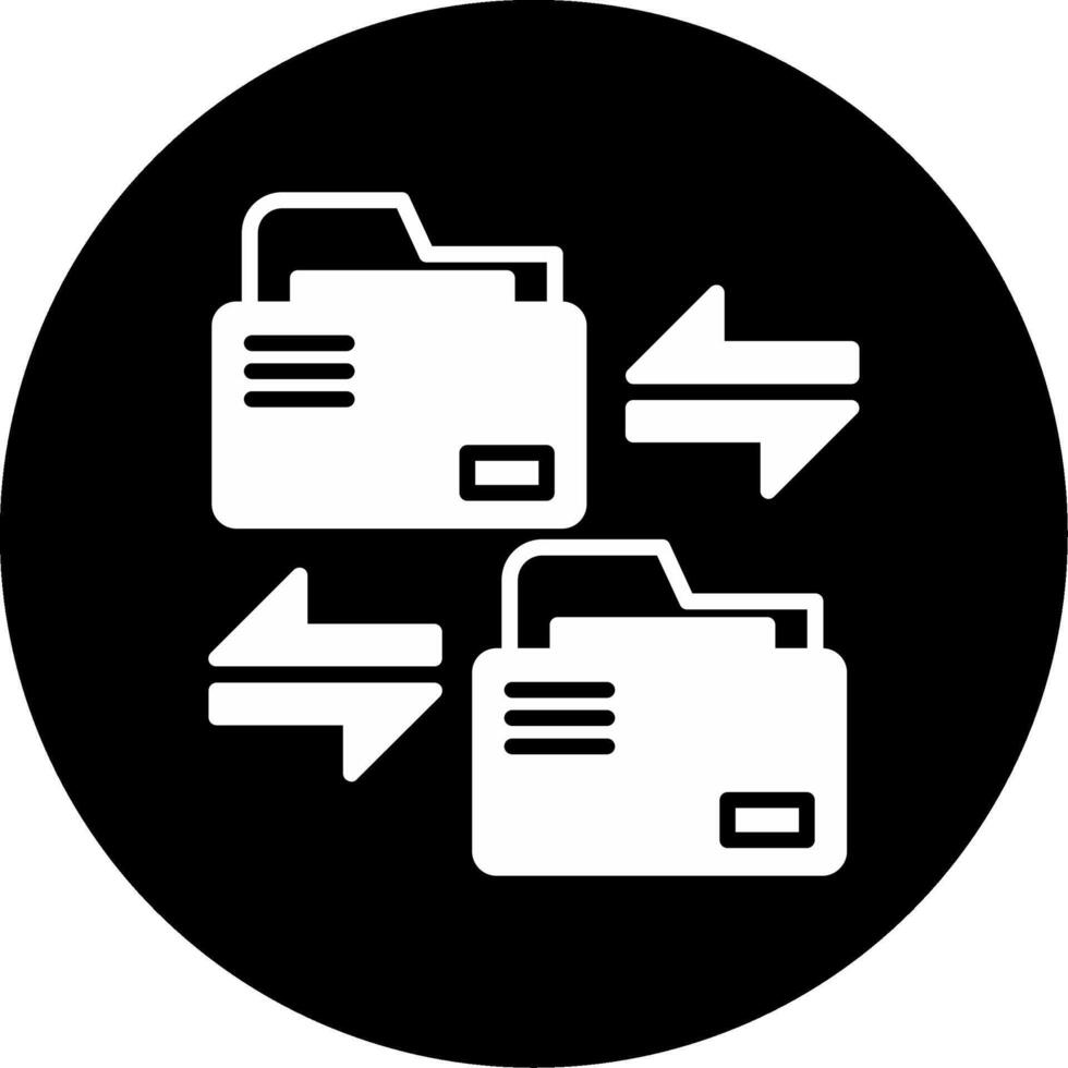 Data Moving Process Glyph Circle Inverted vector