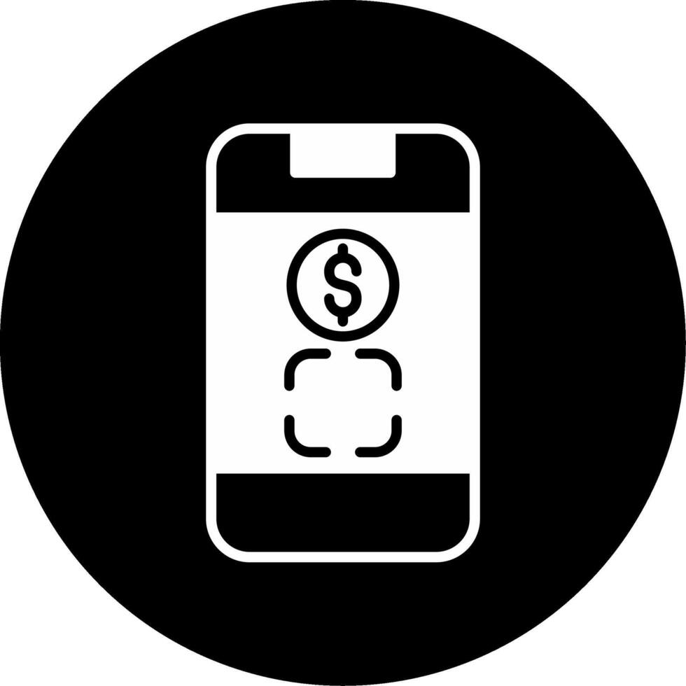 Face ID Lock Biometric Security Glyph Circle Inverted vector