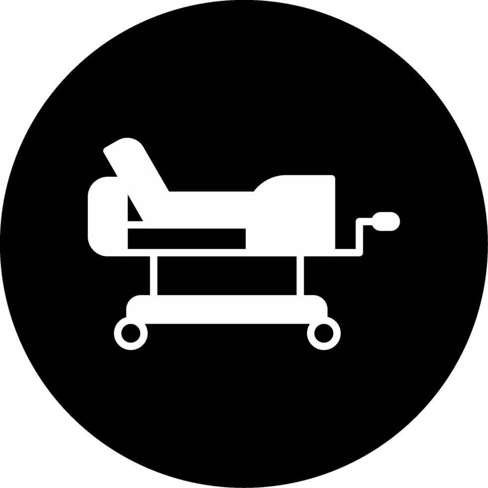Hospital Bed Medical Resting Surface Glyph Circle Inverted vector