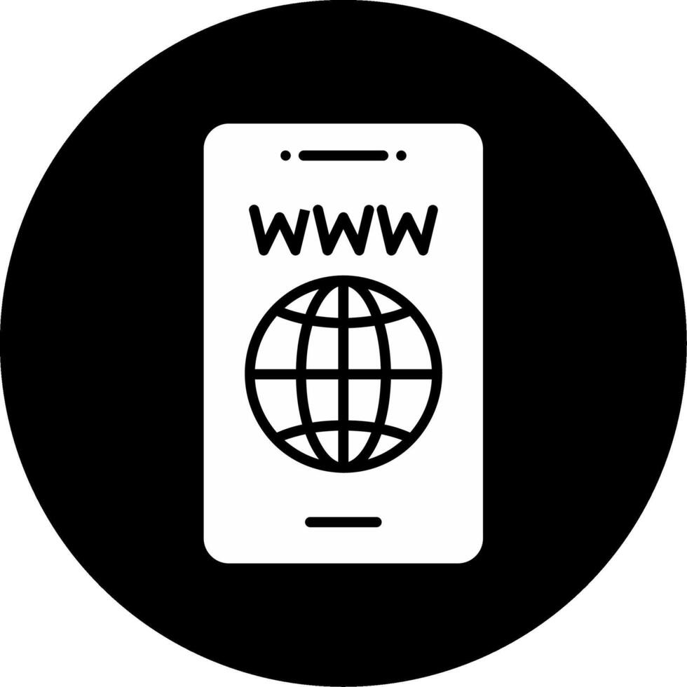 Internet Connectivity Option Glyph Circle Inverted vector