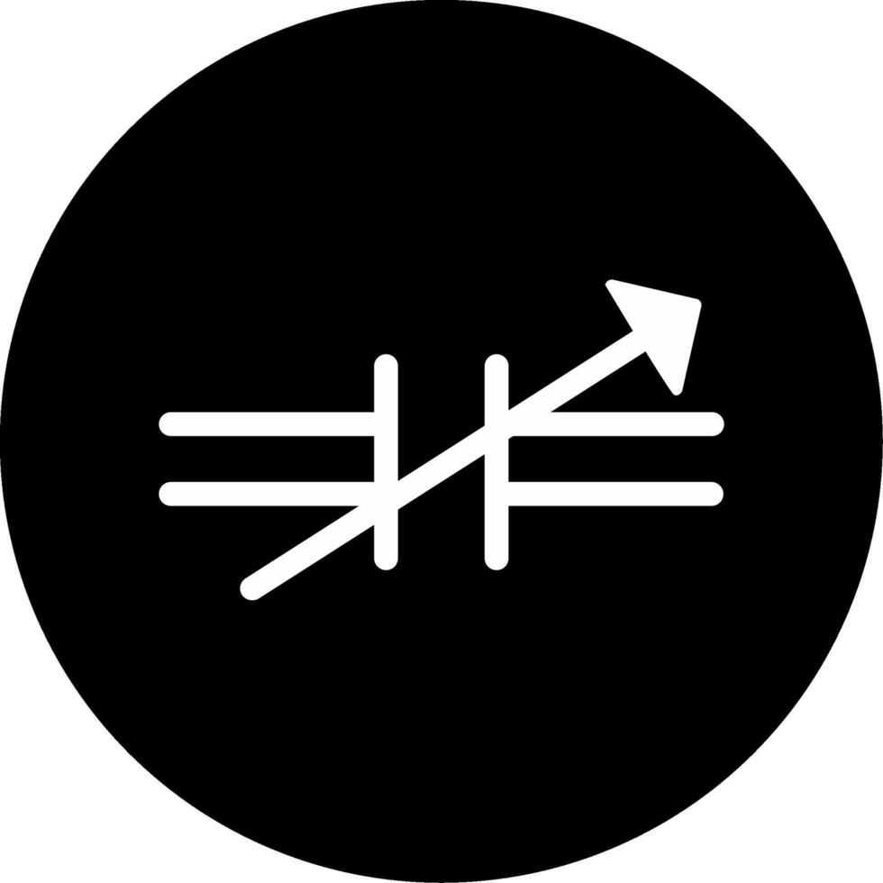 Variable Capacitor Design Glyph Circle Inverted vector