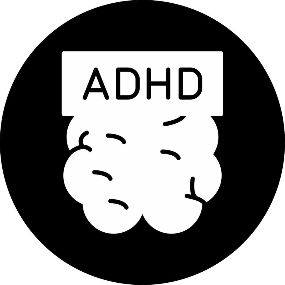 Adhd trait Glyph Circle Inverted vector