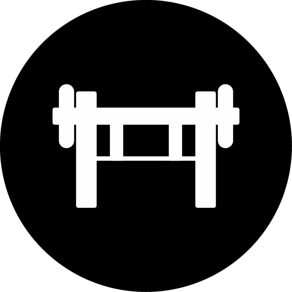 Bench Press Weight Training Glyph Circle Inverted vector