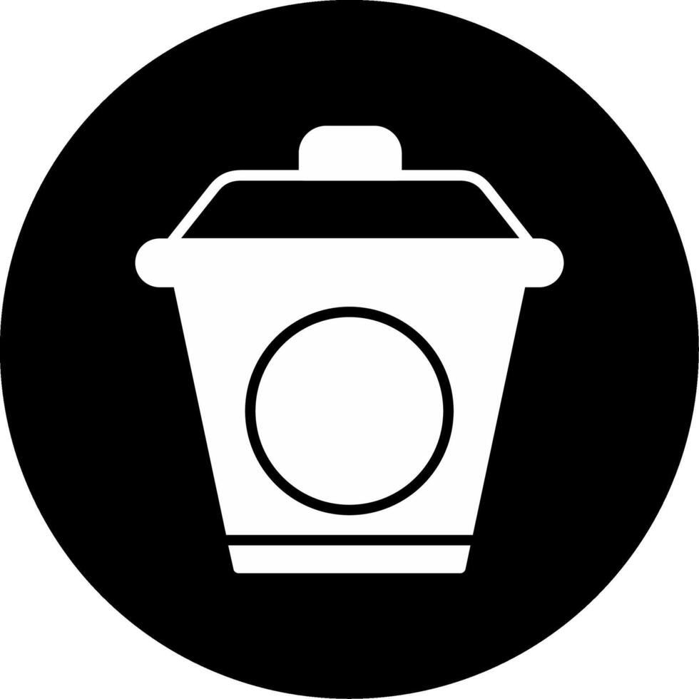 Dustbin Waste Container Glyph Circle Inverted vector
