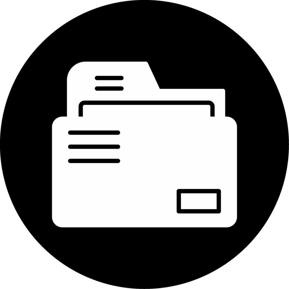 Folder File Management Glyph Circle Inverted vector