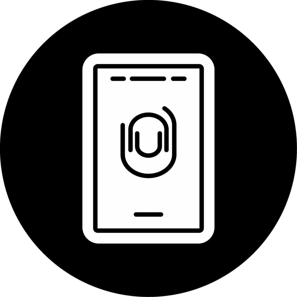 Fingerprint Biometric Identifier Glyph Circle Inverted vector