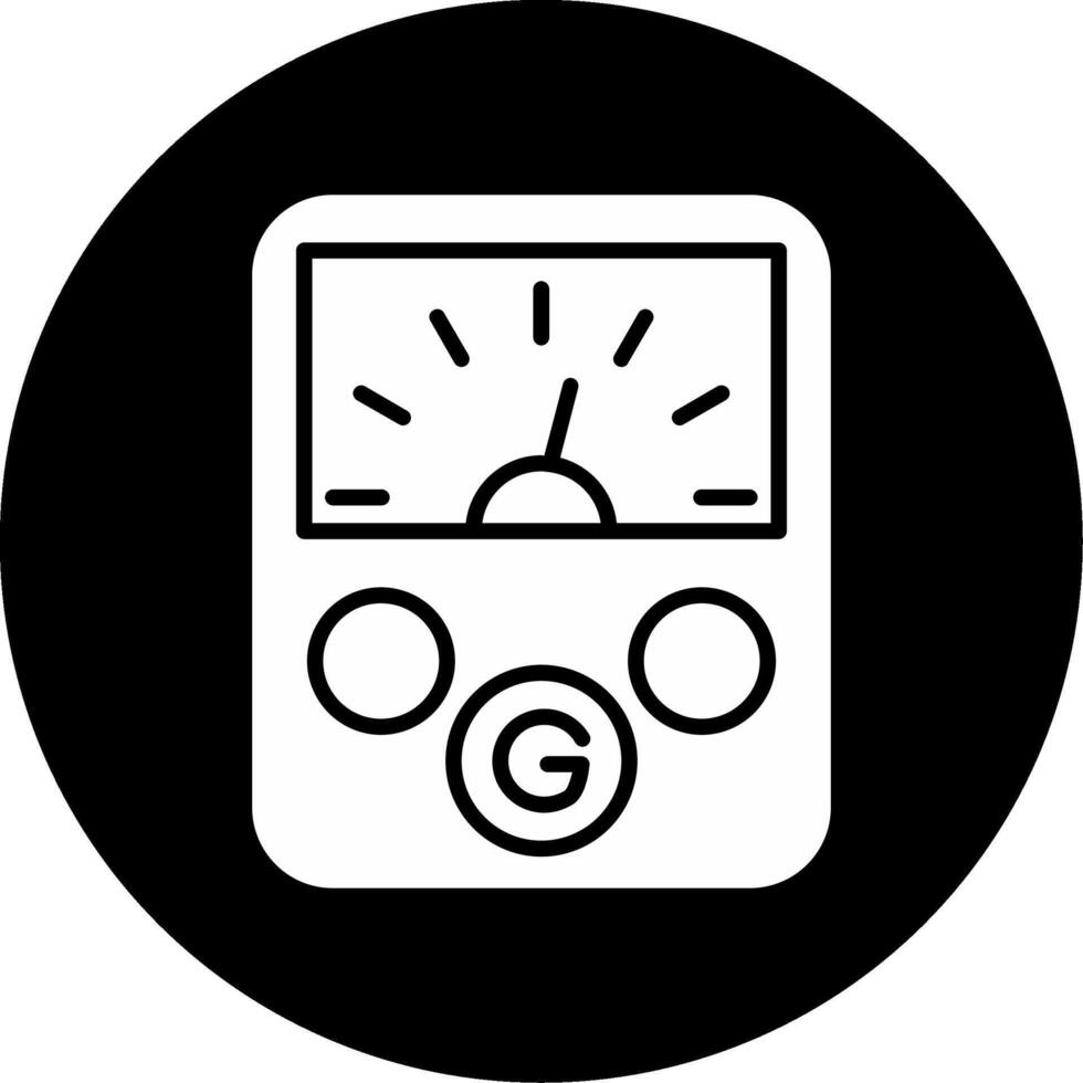 Galvanometer Measuring Device Glyph Circle Inverted vector