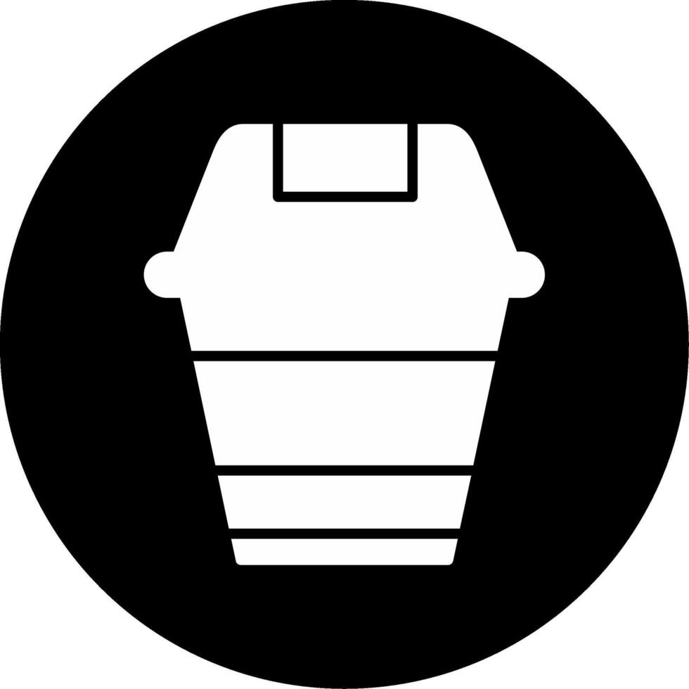 Garbage Bin Waste Disposal Glyph Circle Inverted vector