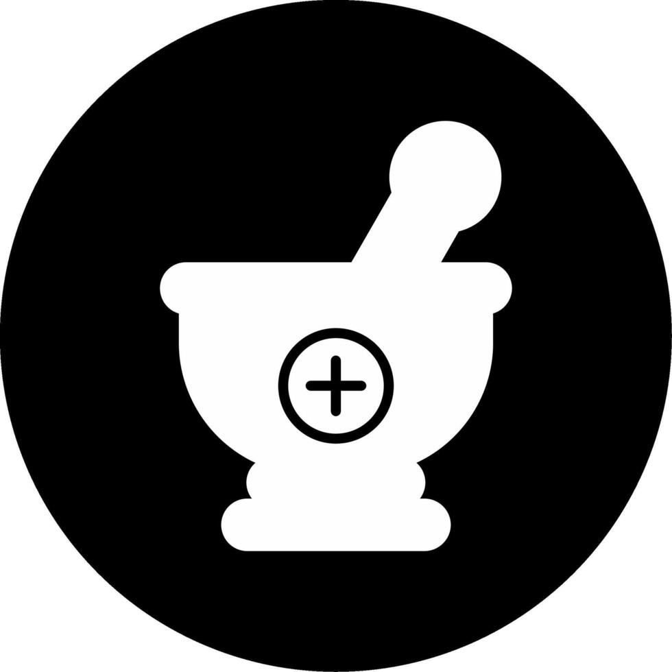 Mortar Pestle for Crushing Glyph Circle Inverted vector