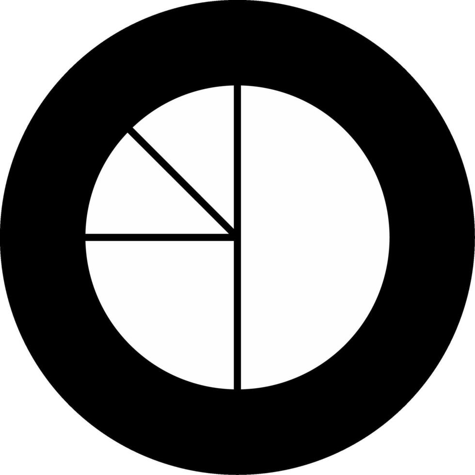 Pie Chart Distribution Graph Glyph Circle Inverted vector