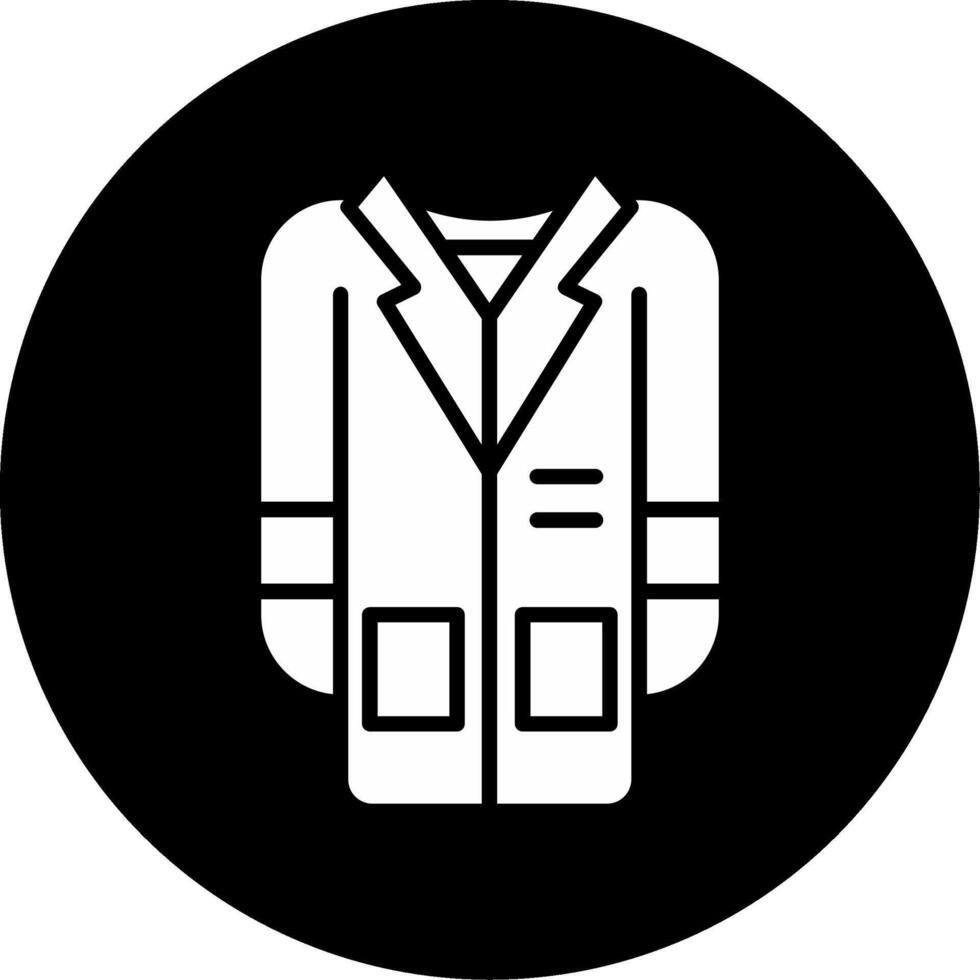 Lab Coat Laboratory Protective Gear Glyph Circle Inverted vector