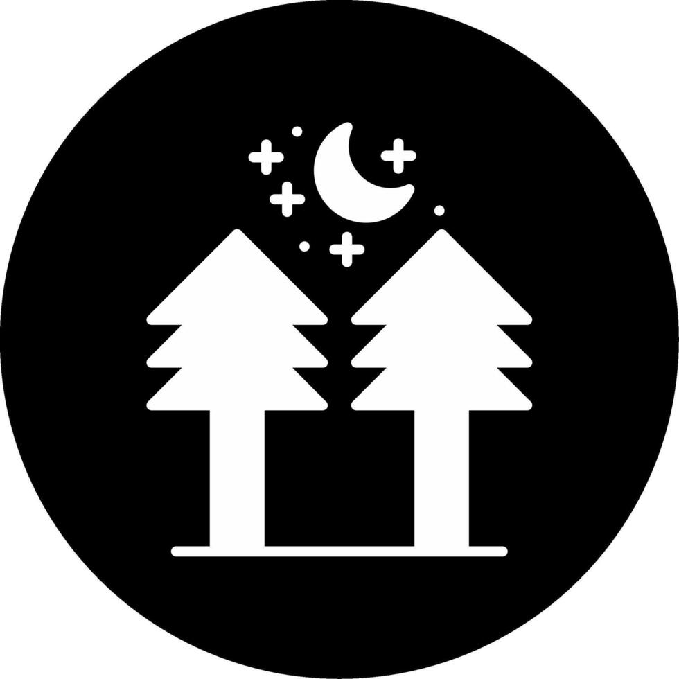 Trees Tall Vegetation Glyph Circle Inverted vector