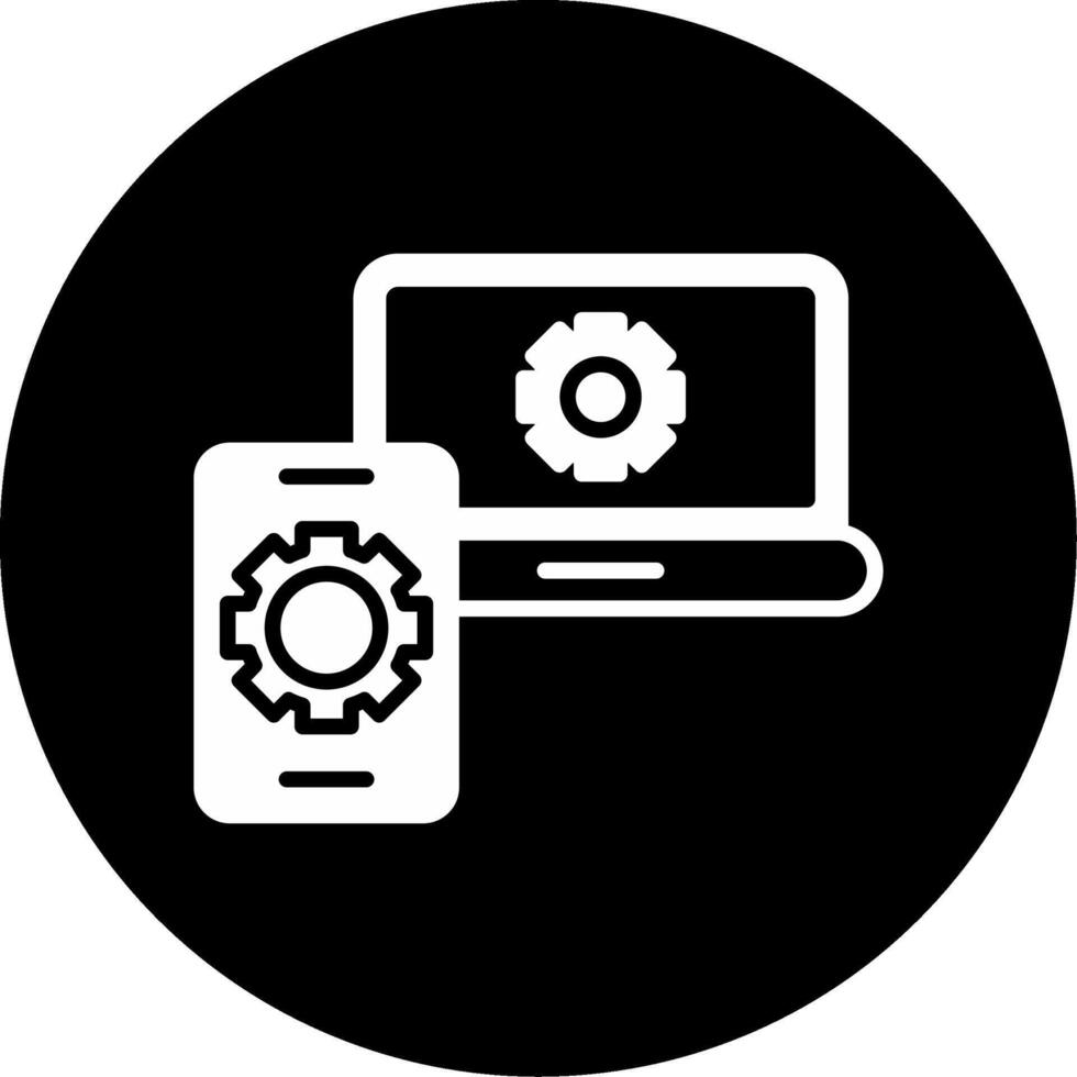 Screen Mirroring Feature Glyph Circle Inverted vector