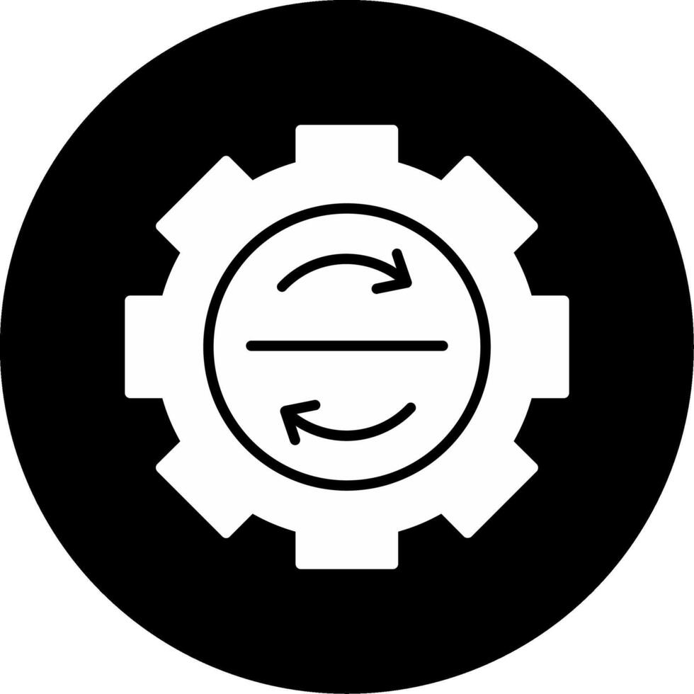 Synchronization Data Tools Glyph Circle Inverted vector