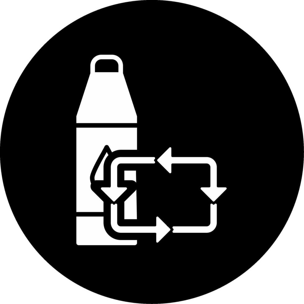 Recycle Sustainable Waste Management Glyph Circle Inverted vector