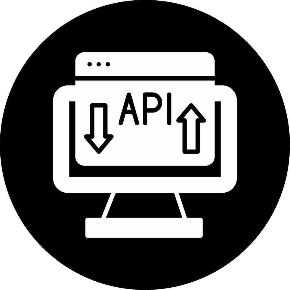API Integration Tool Glyph Circle Inverted vector