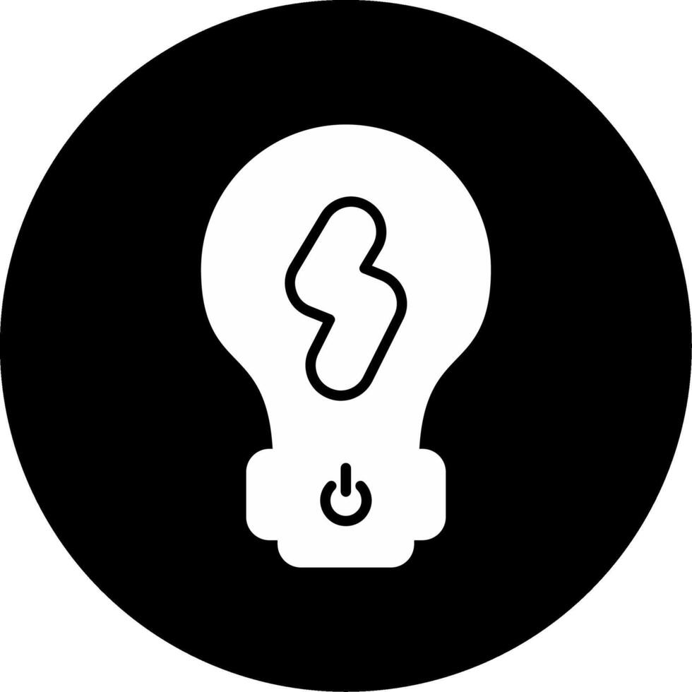 Smart Bulb Intelligent Lighting Solution Glyph Circle Inverted vector
