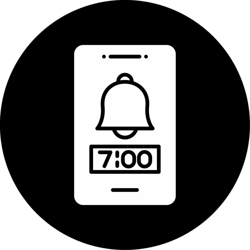 Alarm Notification System Glyph Circle Inverted vector