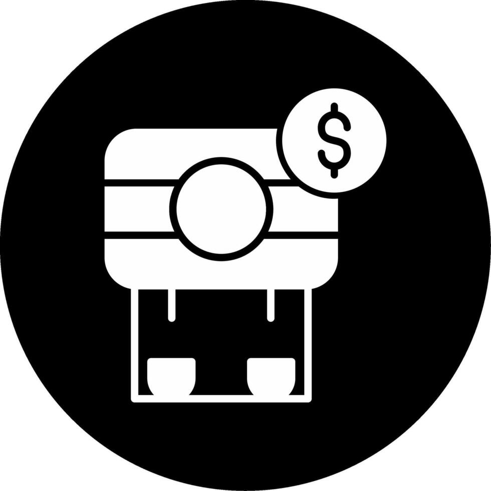 Coffee Machine Brewing Device Glyph Circle Inverted vector